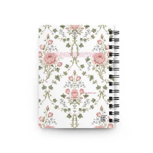 Floral Vintage Spiral Journal — My Journal Pink Rose Notebook