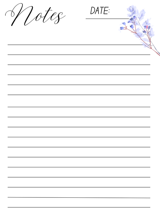 Blue Floral E-Digital Notebook With More Than 80 Pages