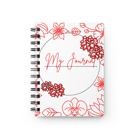 My Journal Spiral Notebook — Floral Red Line Art Spiral-Bound Journal for Notes & Daily Writing