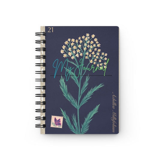 Floral 'My Journey' Spiral Journal — Botanical Notebook for Daily Reflection