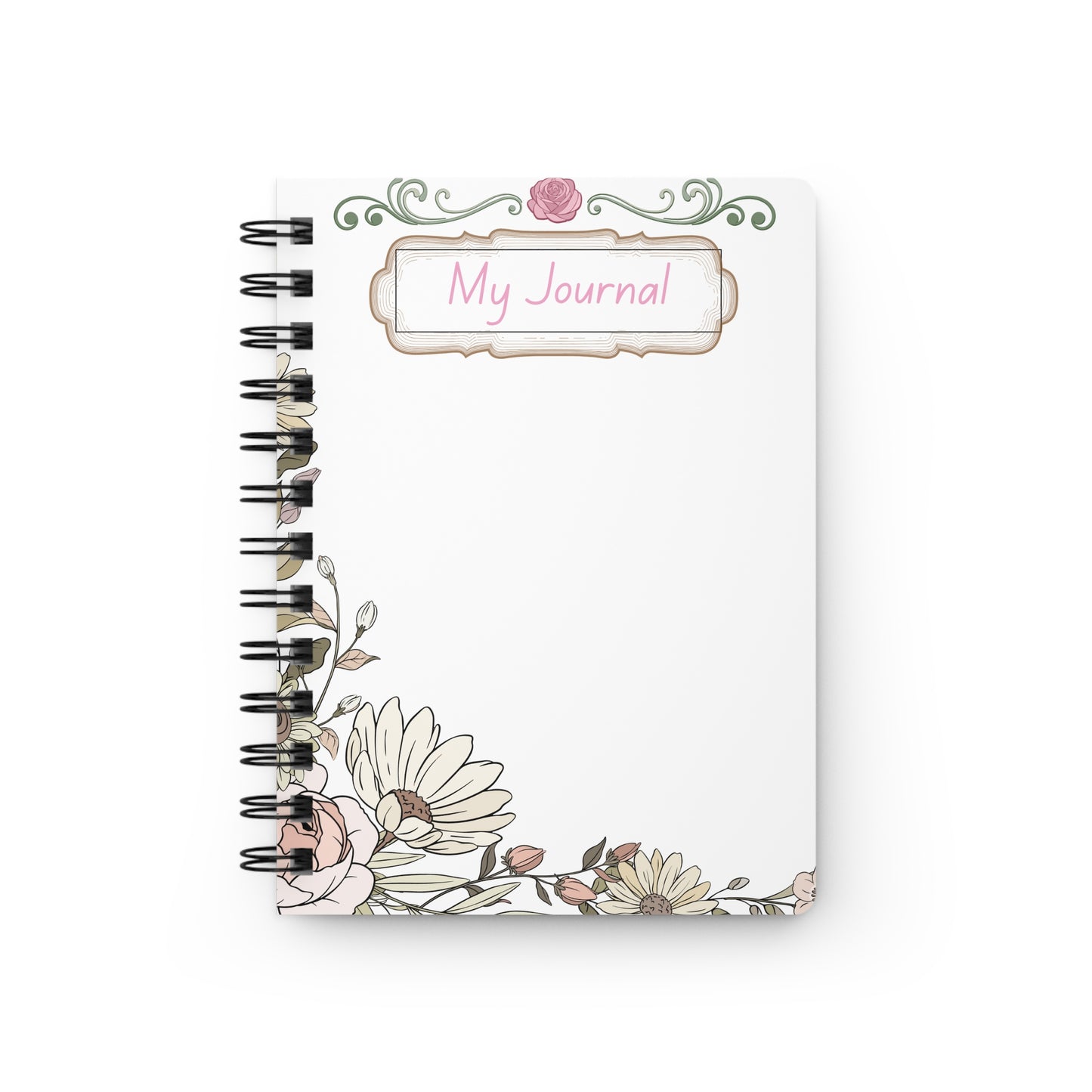 Floral Spiral Journal — "My Journal" / Inspirational Floral Notebook