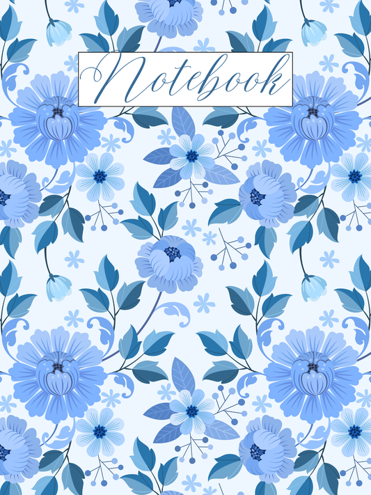 Blue Floral E-Digital Notebook With More Than 80 Pages