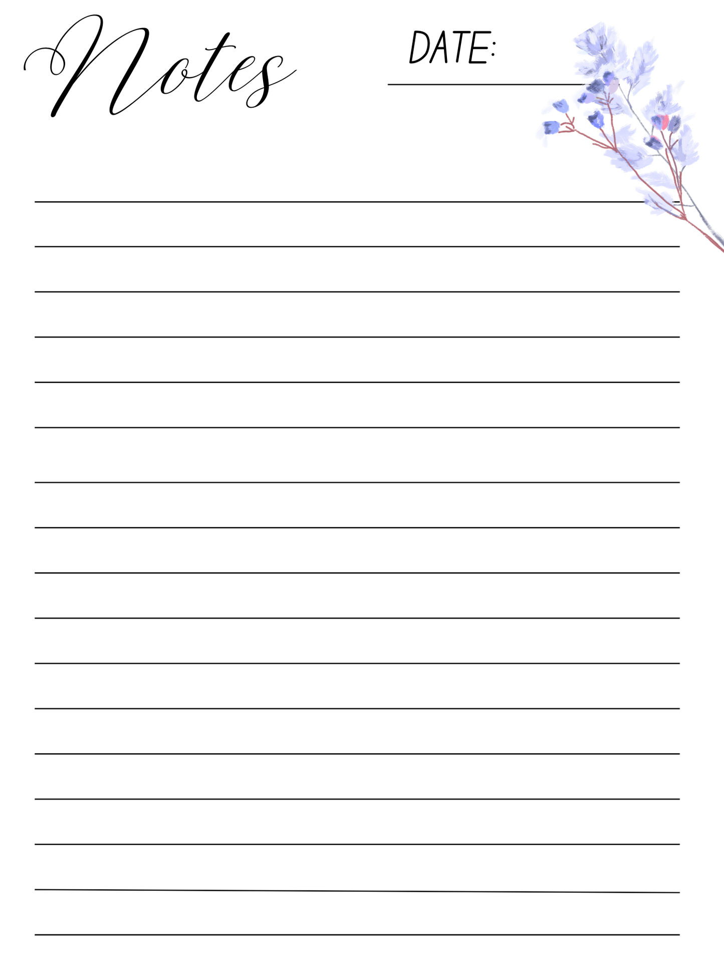 Blue Floral E-Digital Notebook With More Than 80 Pages