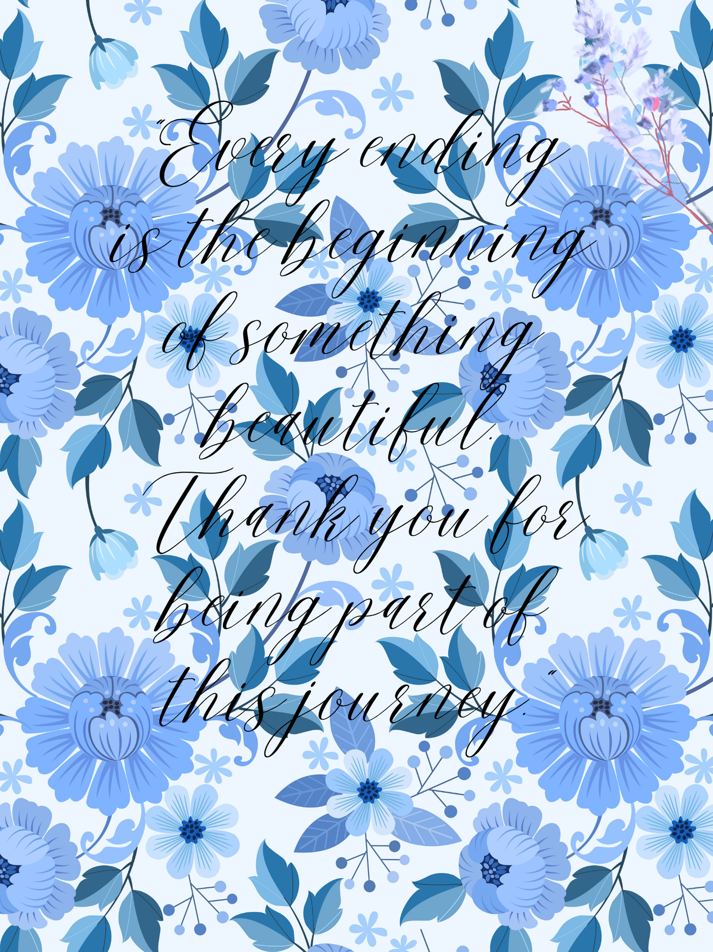 Blue Floral E-Digital Notebook With More Than 80 Pages